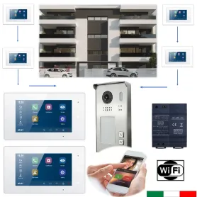 Kit Videocitofono bifamiliare wifi FULL DUPLEX WIFI Ipertronic