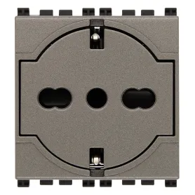 Presa Schuko a filo universale vimar Arkè 19211.M METAL a scomparsa