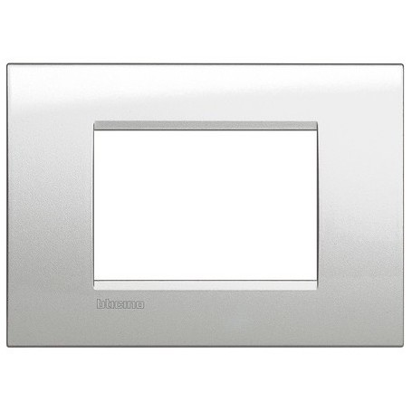 Placca 3 posti acciaio Bticino LNA4803AC Living-light- tech 