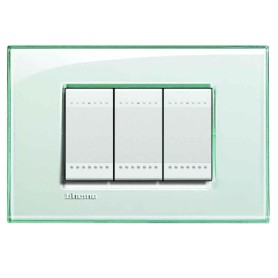 Placca 3 posti Acquamarina Bticino Living LNA4803KA