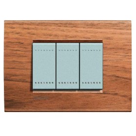 Placca 3 posti ciliegio americano  Bticino LNA4803LCA  Living-light- tech