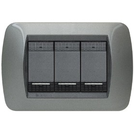 Placca 3 posti Acciaio Scuro Bticino Living L4803AC