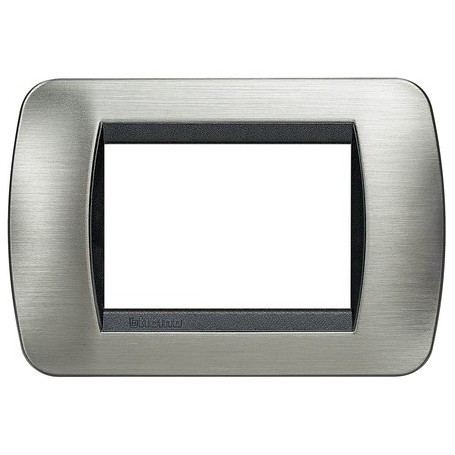 Placca 3 posti Acciaio Spazzolato Bticino Living L4803ACS