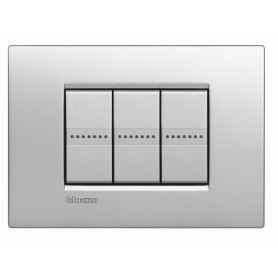 Placca 3 posti Tech Bticino Living Air LNC4803TE