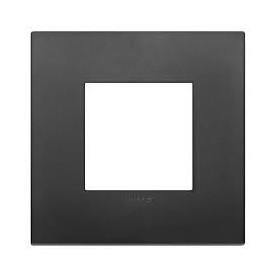 Placca Classic 2M nero scatola rotonda Vimar Arkè 19642.71
