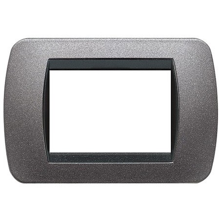 Placca 3 posti acciaio spazzolato Bticino L4803ACS Living-light- tech  Placca 3 posti acciaio spazzolato Bticino L4803ACS Living-light- tech