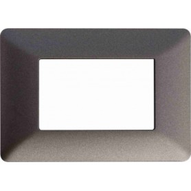 Placca Bticino Matix 3 moduli Nichel Nero