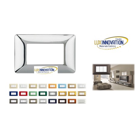 Placca cromo lucidoCompatibile con Bticino matix Placca cromo lucidoCompatibile con Bticino matix