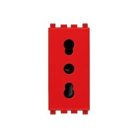Presa 2P+T 16A P17/11 rosso Vimar Eikon 20203.R