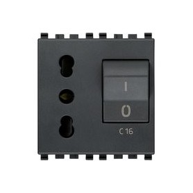 Presa 2P+T 16A P17/11 intb+MT C16 g Vimar Eikon 20273