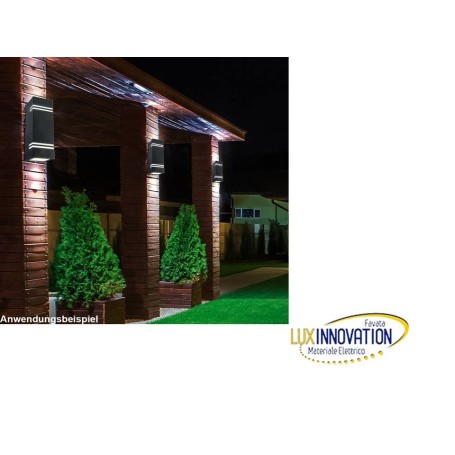 Applique per esterno effetto luce a doppio fascio GU10 IP44 quadrato