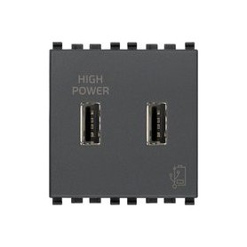 Unità alimentazione USB 5V2, 1A 2M grigio Vimar Eikon 20295