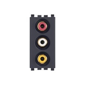 Presa con 3 connettori RCA grigio Vimar Eikon 20335