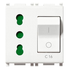 Presa 2P+T 16A P17711 intb+MT C16 bianco Vimar 14273