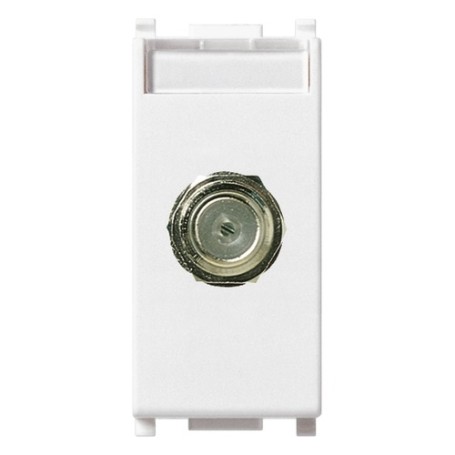 Presa coassiale tipo F femmina bianco compatibile Vimar 14318 Presa coassiale tipo F femmina bianco compatibile Vimar 14318
