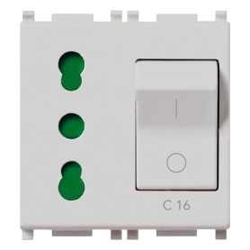 Presa 2P+T 16A P17711 intb+MT C16 bianco Vimar 14273