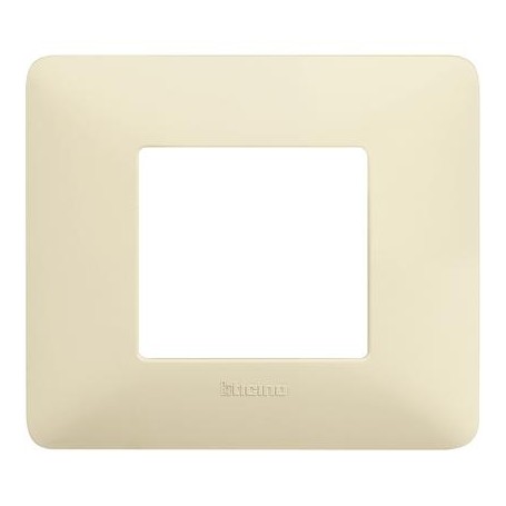 Placca bticino matix avorio 2 moduli scatola rotonda AM4802BAV