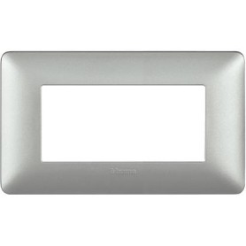 Placca bticino matix silver a 4 moduli AM4804MSL