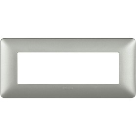 Placca bticino matix silver a 6 moduli  AM4806MSL