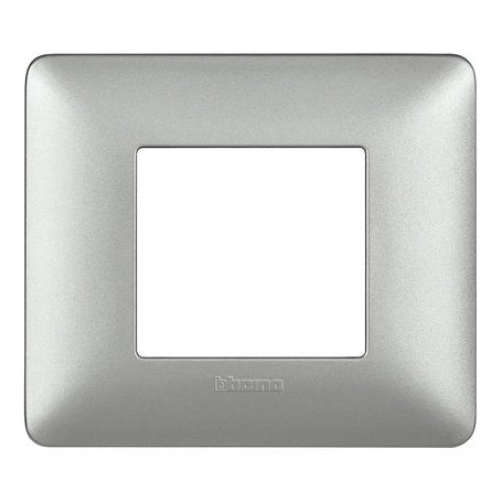 Placca bticino matix silver a 2 moduli scatola rotonda AM4802MSL Placca bticino matix silver a 2 moduli scatola rotonda AM4802MSL