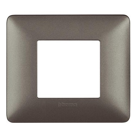 Placca Bticino Matix 2 moduli Iron scatola rotonda AM4802MIR Placca Bticino Matix 2 moduli Iron scatola rotonda AM4802MIR