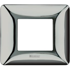 Placca Bticino Matix 2 moduli cromo lucido scatola rotonda AM4802GCR