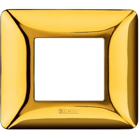 Placca bticino matix oro lucido 2 moduli scatola rotonda AM4802GOR