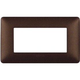 Placca 4 moduli marrone caffè Bticino Matix  AM4804TGG