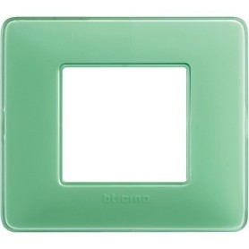 Placca 2 moduli colors  Te' Verde scatola rotonda Bticino Matix  AM4802CVC