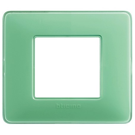 Placca 2 moduli colors  Te' Verde scatola rotonda Bticino Matix  AM4802CVC Placca 2 moduli colors  Te' Verde scatola rotonda Bticino Matix  AM4802CVC