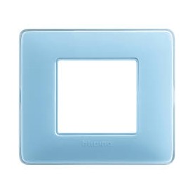 Placca 2 moduli colors turchese scatola rotonda Bticino Matix  AM4803CAR