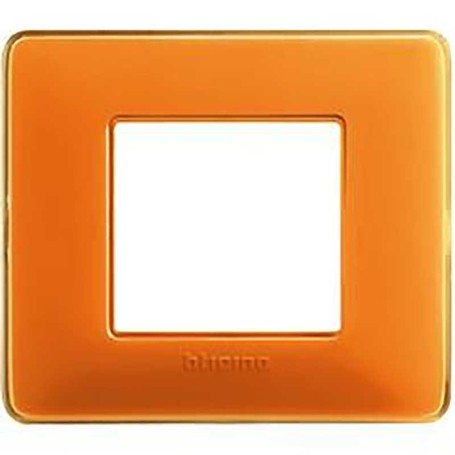 Placca 2 moduli colors ambra scatola rotonda Bticino Matix AM4803CAB