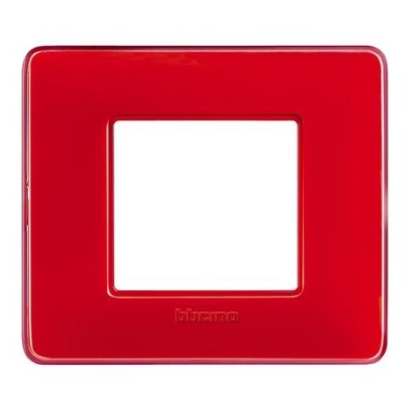 Placca 2 moduli colors corallo scatola rotonda Bticino Matix AM4802CRD Placca 2 moduli colors corallo scatola rotonda Bticino Matix AM4802CRD