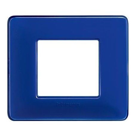 Placca 2 moduli colors cobalto scatola rotonda Bticino Matix AM4802CBU Placca 2 moduli colors cobalto scatola rotonda Bticino Matix AM4802CBU