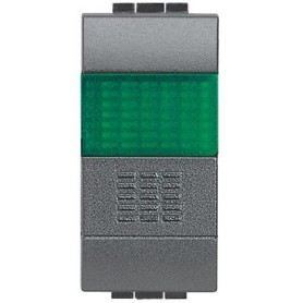 Pulsante NO + portalampada verde Living L4038V