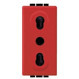 Presa bipasso 2P + T rossa Living L4180R