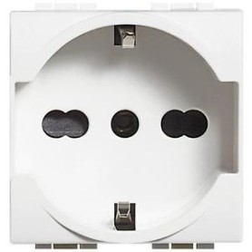 Presa UNEL e bipasso 10/16A Bianco Living Light N4140/16
