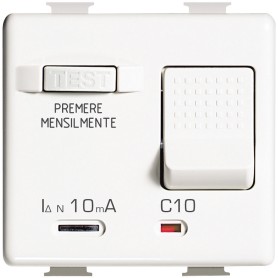 Interruttore Automatico Magnetotermico Differenziale 1O+N 10A 10mA Living Light N4305/10