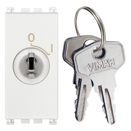 Interruttore 2P 16AX+ chiave bianco Vimar Arkè 19083.B Interruttore 2P 16AX+ chiave bianco Vimar Arkè 19083.B