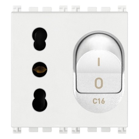 Presa 2P+T 16A P17/11 intb+MT C16 Vimar arkè bianco 19273.B Presa 2P+T 16A P17/11 intb+MT C16 Vimar arkè bianco 19273.B