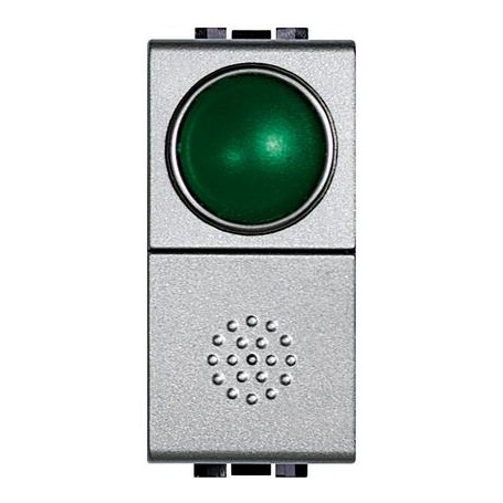 Pulsante NO + portalampada verde Living Tech NT4038V