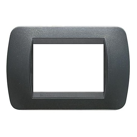 Placca 3 posti Acciaio Scuro Antracite Bticino Living L4803PA