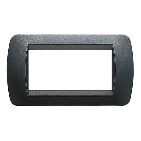 Placca 4 posti Acciaio Scuro Antracite Bticino Living L4804PA