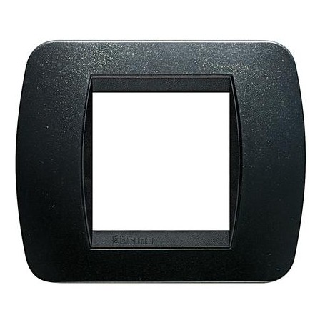 Placca 2 posti Acciaio Scuro Antracite Bticino Living L4802PA