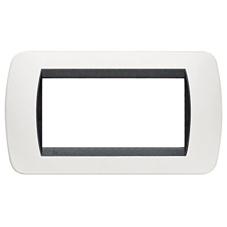 Placca 4 posti Bianco Scuro Bticino Living L4804PB Placca 4 posti Bianco Scuro Bticino Living L4804PB