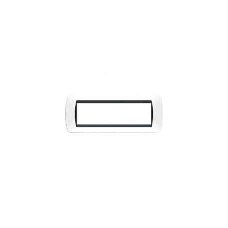 Placca 7 posti Bianco Scuro Bticino Living L4807PB Placca 7 posti Bianco Scuro Bticino Living L4807PB