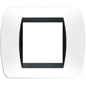 Placca 2 posti Bianco Scuro Bticino Living L4802PB