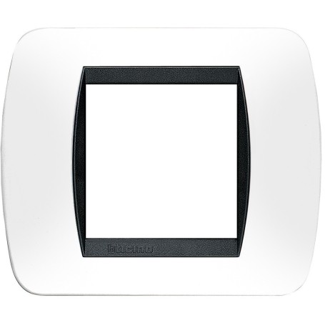 Placca 2 posti Bianco Scuro Bticino Living L4802PB Placca 2 posti Bianco Scuro Bticino Living L4802PB