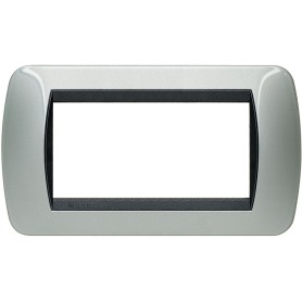 Placca 4 posti Alluminio Bticino Living L4804AL
