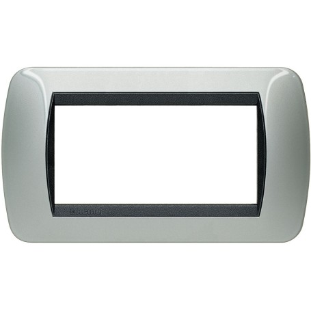 Placca 4 posti Alluminio Bticino Living L4804AL